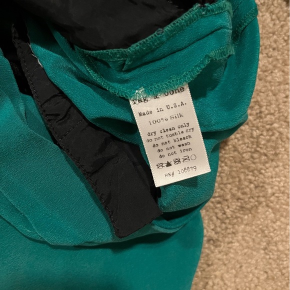 RAG & BONE Romper Womens Size 6 Deep Green 100% Silk - Picture 5 of 5